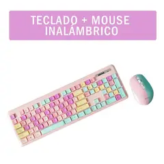 SEISA - Teclado y Mouse Rosado Inalámbrico