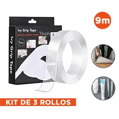GENERICO - Kit de Cintas de Doble Contacto 9M Reutilizable para Hogar