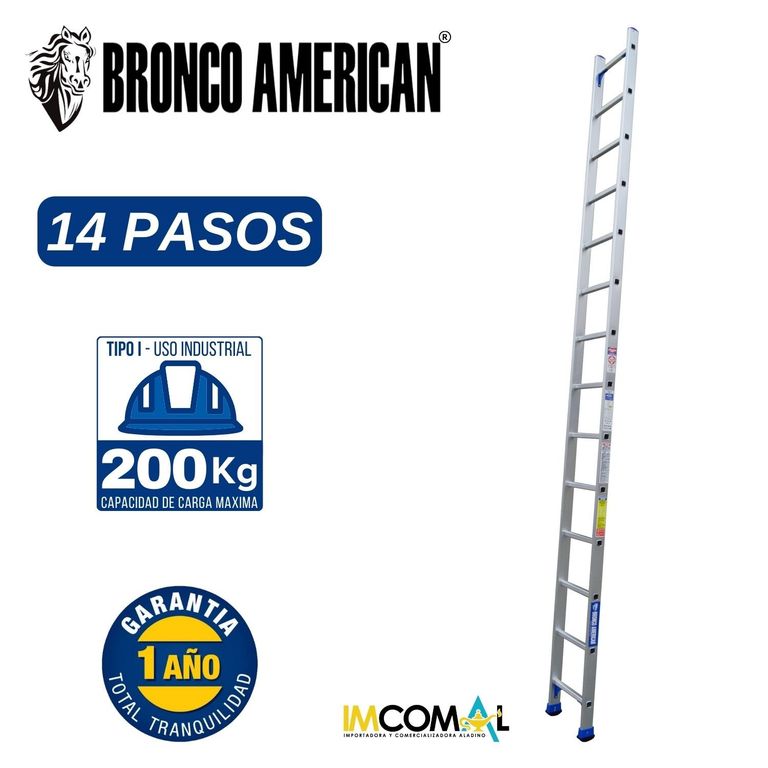 Escalera Aluminio Tipo Arrimo de 14 Pasos.