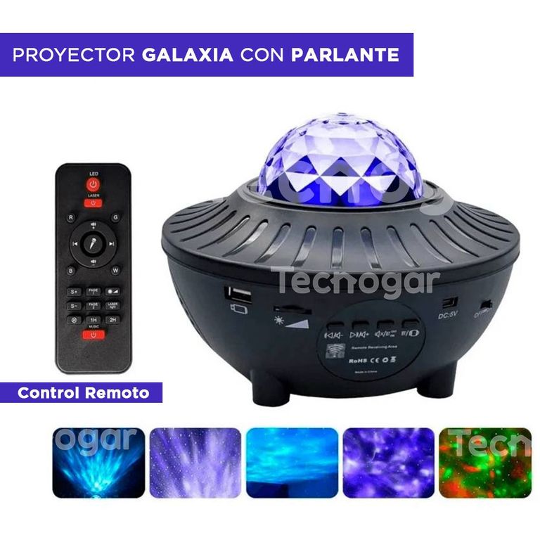 Proyector Galaxia Bluetooth con Luces Led Control Parlante Nocturno