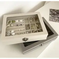 GENERICO - Joyero Organizador de Terciopelo para Anillos Aretes