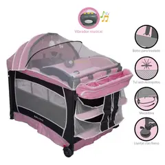 BABY KITS - Cuna Corral Verona Rosado