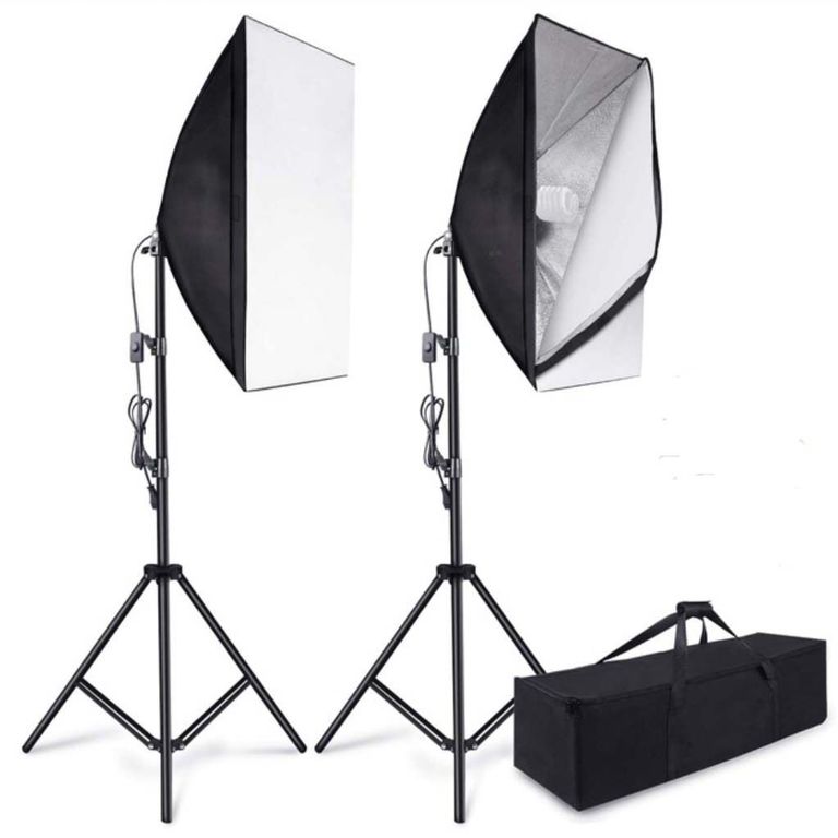Kit de iluminacion de 2 Softbox de 1 Foco