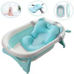 BABY HAPPY - Bañera Tina de Baño Plegable cojin CELESTE