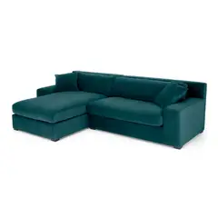 YOLODECORO - Sofá Esquinero Delaney 3 Cuerpos Con Chaise Longue Izquierdo Azul