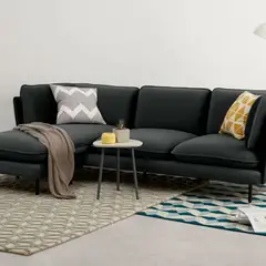 YOLODECORO - Sofá Esquinero Wes 3 Cuerpos Con Chaise Longue Derecho Gris Antracita.