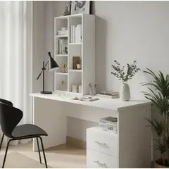 GENERICO - ESCRITORIO DE MELAMINA CON BIBLIOTECA