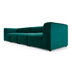 YOLODECORO - Sofá Modular Juno 4 Cuerpos Azul Espuma De Mar.