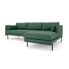 YOLODECORO - Sofá Esquinero Harlow 3 Cuerpos Con Chaise Longue Derecho Verde