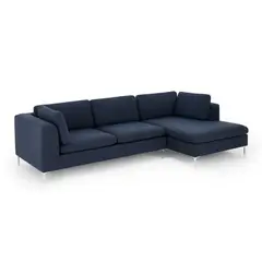 YOLODECORO - Sofá Esquinero Monterosso 3 Cuerpos Con Chaise Longue Derecho Azul