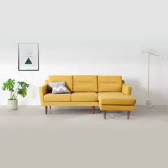 YOLODECORO - Sofá Esquinero Walker 3 Cuerpos Con Chaise Longue Derecho Amarillo