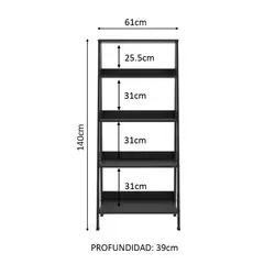 MADESA - Mueble Estante Librero con 4 Niveles