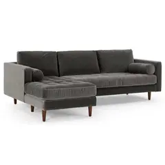 YOLODECORO - Sofá Esquinero Scott 3 Cuerpos Con Chaise Longue Izquierdo Gris