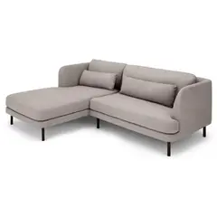 YOLODECORO - Sofá Esquinero Herman 3 Cuerpos Con Chaise Longue Izquierdo Gris.