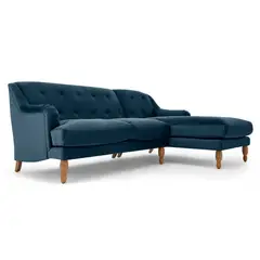 YOLODECORO - Sofá Esquinero Ariana 3 Cuerpos Con Chaise Longue Derecho Azul Zafiro