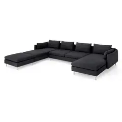 YOLODECORO - Sofá Esquinero Vento 5 Cuerpos En U Gris Sterling