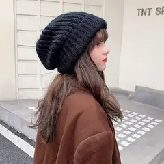 KAST PE - Beanie Chullo mujer estilo grande Gorro Shantall - Negro