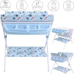 EBABY - Bañera Cambiador Maxi AZUL BALLENA