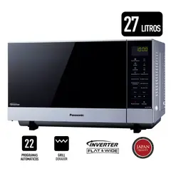 Panasonic - Microondas NN-GF574MRPM Grill 27L Inverter