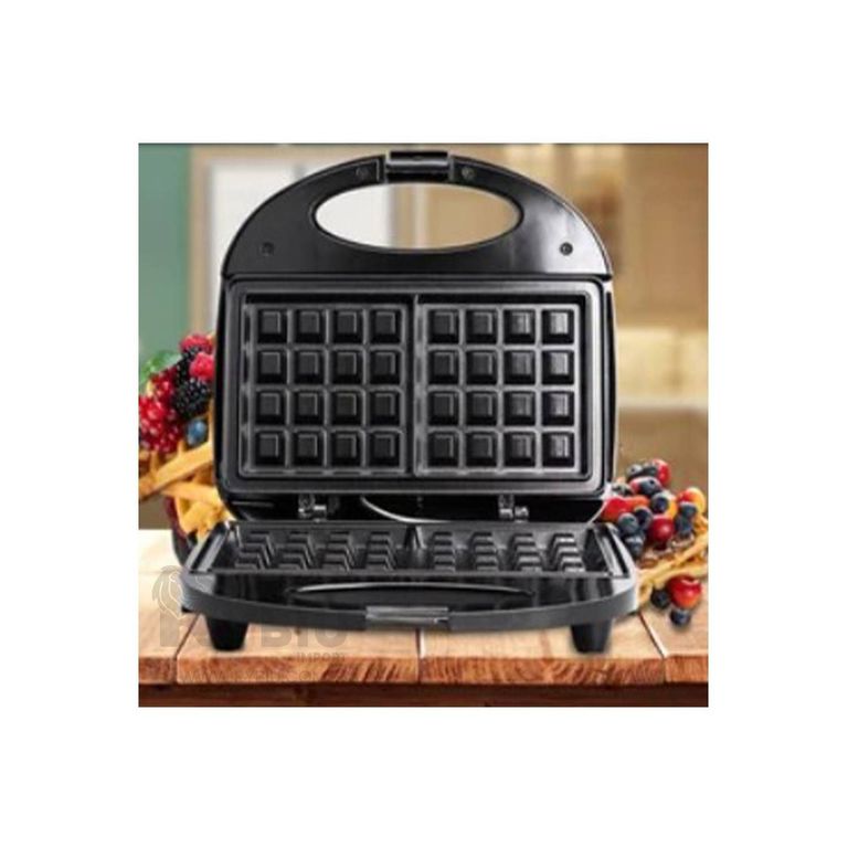 Waflera con Placas Antiadherentes Dobles Negro