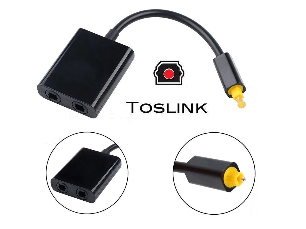 SPLITTER AUDIO ÓPTICO DIGITAL 2 en 1 DIVISOR TOSLINK