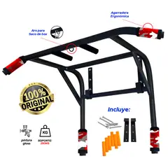 HOLGU - Barra multifuncional calistenia paralela 2 en 1 soporte 200kg-negro
