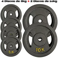 HOLGU - Pesas 40kg discos 5kg y 10kg importado de peso exacto