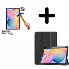 GENERICO - Flip Cover Para Samsung S6 Lite y Mica de Vidrio - Negro