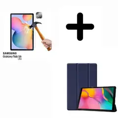 GENERICO - Flip Cover Para Samsung S6 Lite y Mica de Vidrio - AZUL