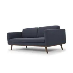 GENERICO - SOFÁ ARENA 2 CUERPOS CON ZOCALO DE MADERA PETRÓLEO