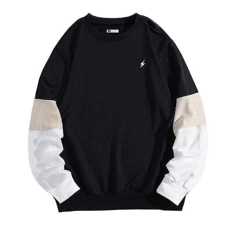 Polera Hombre Tricolor Negro Estampado