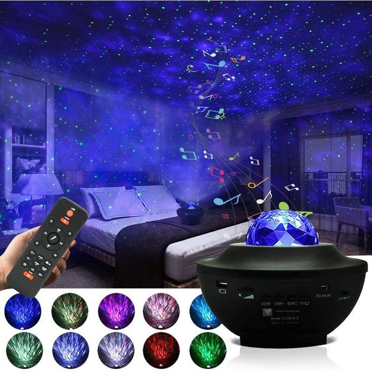 Proyector de luces galaxia estrellas parlante bluetooth