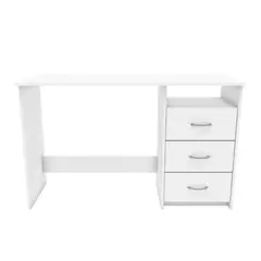 VENTITAS HOME - Escritorio Vintage Denver 3 Cajones Color Blanco