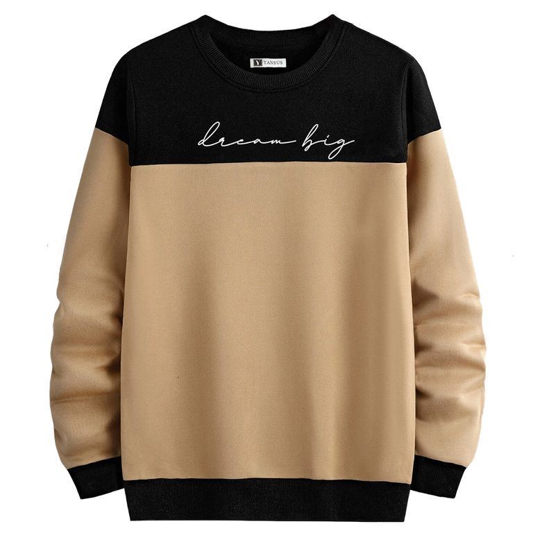 Polera Hombre Bicolor Beige Negro
