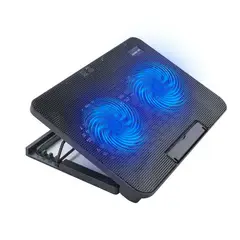 GENERICO - Cooler para Laptop N99 / 9" a 17" / 5 Niveles / 2 Entrada USB - Negro