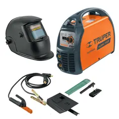 TRUPER - Kit Soldadora portátil 160A Mascara soldar fotosensible 1Kg electrodos