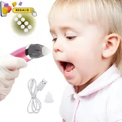 GENERICO - Aspirador mocos nasal eléctrico recargable bebe y niños ROSA