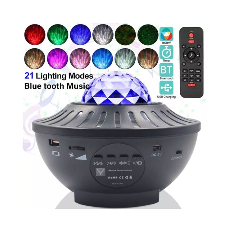 Proyector de Galaxia Luces Led Bluetooth con Parlante Control Remoto
