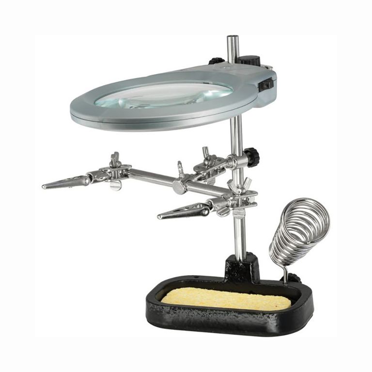 Lupa Soporte De Hierro Con Luz LED Y Pinzas - ZD-10MB