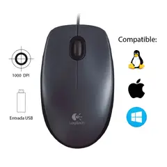 LOGITECH - Mouse USB M90 Negro