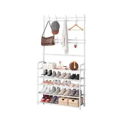 GENERICO - Zapatera Organizador de Calzado Zapatos de 5 Niveles Multiusos Blanco