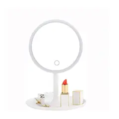 GENERICO - Espejo Cosmetico Maquillaje LUZ LED Redondo Encendido táctil - Blanco