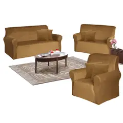 IMPORTADO MC - Funda de mueble terciopelo 3-2-1 Camel Sala fabulosa