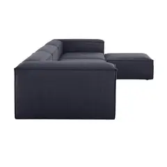 GENERICO - SOFÁ MODULAR ÁNGEL 3 CUERPOS PETRÓLEO CON PUFF