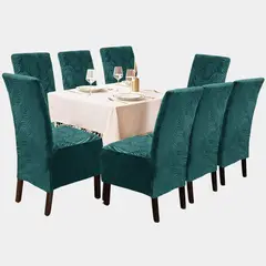 SALA FABULOSA - Funda de silla terciopelo labrado 8 piezas Jade