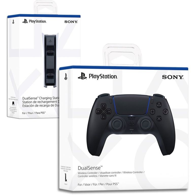 Mando ps5 dualsense negro + estacion de carga