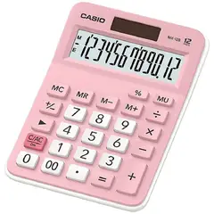 CASIO - Calculadora 12 dígitos Solar y Pilas - Rosado