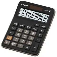 CASIO - Calculadora 12 dígitos Solar y Pilas - Negro