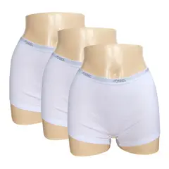 SWEET COTTON - Pack x3 Bóxer Deportivo Blanco