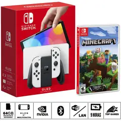 NINTENDO - Consola switch oled blanco + minecraft